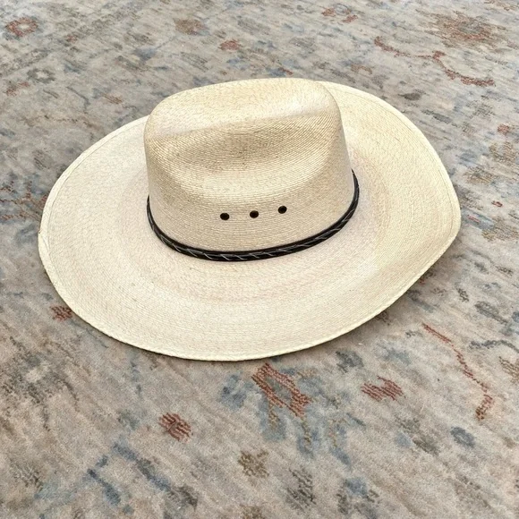 Texas Hat Co 30 Star Straw Hat Sz 7 1/8 - Picture 5 of 11
